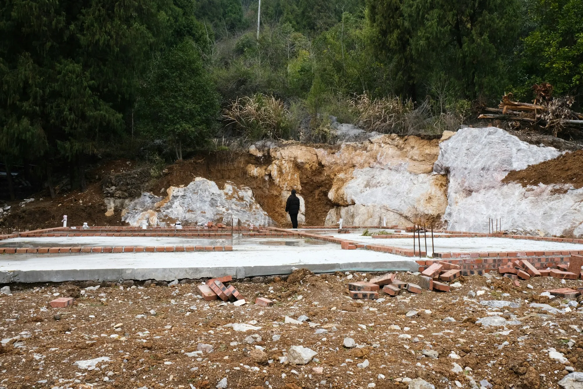Excavated trench ready for concrete footings